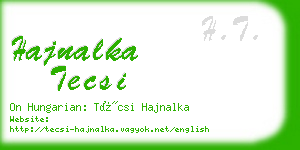 hajnalka tecsi business card